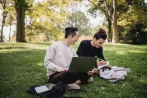 students-studying-park