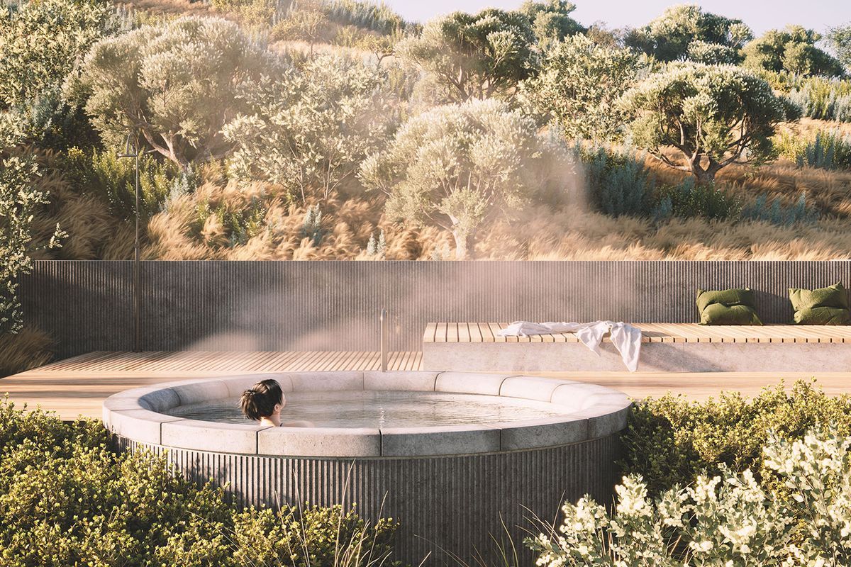 An outdoor thermal pool at Alba Thermal Springs and Spa.